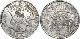 Sachsen-Kurlinie ab 1547 (Albertiner)
Christian I. 1586-1591 Taler 1588, HB-Dresden Keilitz/Kahnt 142 Schnee 731 Davenport 9806 Vorzüglich