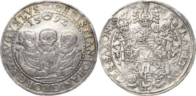 Sachsen-Kurlinie ab 1547 (Albertiner)
Christian II., Johann Georg I. und August 1591-1611 Taler 1592, HB-Dresden Keilitz/Kahnt 183 Schnee 750 Davenpo...