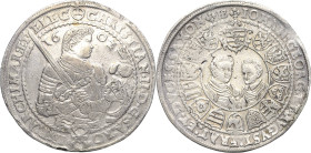 Sachsen-Kurlinie ab 1547 (Albertiner)
Christian II., Johann Georg I. und August 1591-1611 Taler 1602, HB-Dresden Keilitz/Kahnt 222 Schnee 758 Davenpo...