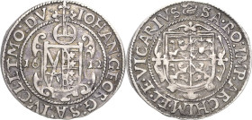 Sachsen-Kurlinie ab 1547 (Albertiner)
Johann Georg I. (1611-) 1615-1656 1/24 Taler (Groschen) 1612, Schwan-Dresden Erster Vikariatsgroschen C/K 66 Ko...