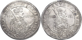 Sachsen-Kurlinie ab 1547 (Albertiner)
Johann Georg I. (1611-) 1615-1656 Taler 1617, Schwan-Dresden Reformationsjubiläum C/K 270 Schnee 822 Davenport ...