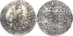 Sachsen-Kurlinie ab 1547 (Albertiner)
Johann Georg I. (1611-) 1615-1656 Taler 1633, HI-Dresden Mit anliegender Feldbinde. Variante mit CLIU statt CLI...