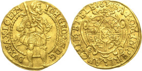 Sachsen-Kurlinie ab 1547 (Albertiner)
Johann Georg I. (1611-) 1615-1656 Doppeldukat 1638, SD-Dresden C/K 109 Friedberg 2682 Baumgarten 360 GOLD. 6.94...