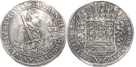 Sachsen-Kurlinie ab 1547 (Albertiner)
Johann Georg I. (1611-) 1615-1656 Taler 1646, CR-Dresden C/K 169 Schnee 879 Davenport 7612 Sehr schön
