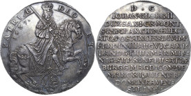 Sachsen-Kurlinie ab 1547 (Albertiner)
Johann Georg II. 1656-1680 Breiter Doppeltaler 1657, Eichel-Dresden Vikariat C/K 489 Schnee 897 Davenport 398 S...
