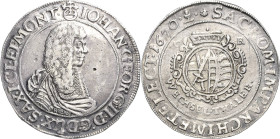Sachsen-Kurlinie ab 1547 (Albertiner)
Johann Georg II. 1656-1680 Taler 1670, CR-Dresden Wechseltaler. Mit Aufschrift WECHSEL.THALER C/K 393 Schnee 93...