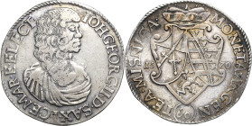 Sachsen-Kurlinie ab 1547 (Albertiner)
Johann Georg II. 1656-1680 60 Kreuzer (Gulden) 1670, o. Mzz.-Leipzig Für die Markgrafschaft Meißen C/K 462 Dave...