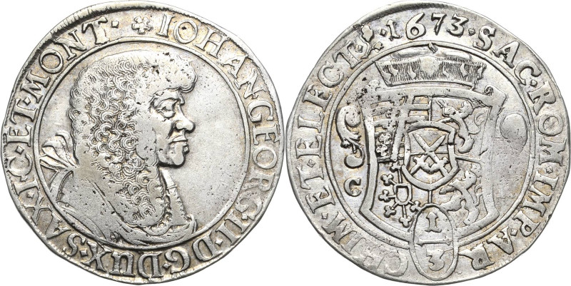 Sachsen-Kurlinie ab 1547 (Albertiner)
Johann Georg II. 1656-1680 1/3 Taler 1673...