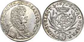 Sachsen-Kurlinie ab 1547 (Albertiner)
Johann Georg II. 1656-1680 2/3 Taler 1676, CR-Dresden C/K 405 Kohl 226 Davenport 805 Prachtexemplar. Äußerst se...