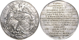 Sachsen-Kurlinie ab 1547 (Albertiner)
Johann Georg II. 1656-1680 Taler 1680, Dresden Auf seinen Tod C/K 542 Schnee 962 Davenport 7638 Seltenes und at...
