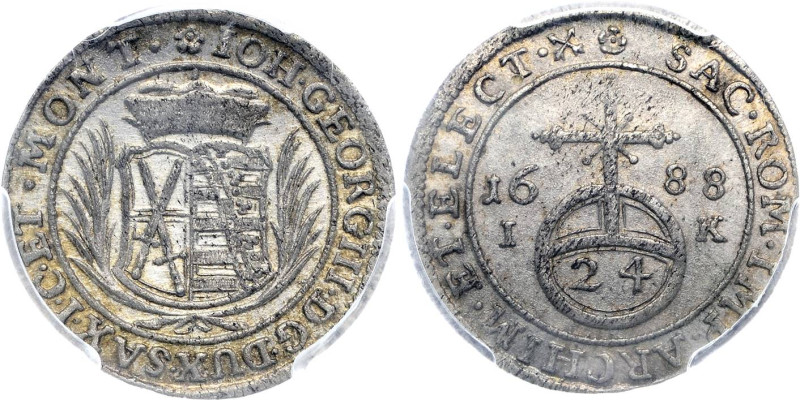 Sachsen-Kurlinie ab 1547 (Albertiner)
Johann Georg III. 1680-1691 1/24 Taler (G...