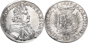 Sachsen-Kurlinie ab 1547 (Albertiner)
Johann Georg III. 1680-1691 2/3 Taler 1689, IK-Dresden C/K 591 Davenport 810 Kohl 283 Kl. Schrötlingsfehler, vo...