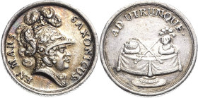 Sachsen-Kurlinie ab 1547 (Albertiner)
Johann Georg III. 1680-1691 Silbermedaille o.J. (1689) (Omeis) Auf seine Funktion als Kriegsfürst. Behelmter Ko...
