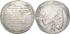 Sachsen-Kurlinie ab 1547 (Albertiner)
Johann Georg III. 1680-1691 Taler 1691, IK-Dresden Auf seinen Tod C/K 629 Schnee 971 Davenport 7643 Min. Bearbe...