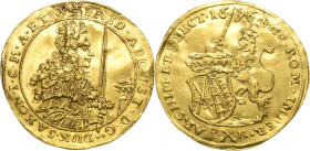 Sachsen-Kurlinie ab 1547 (Albertiner)
Friedrich August I., der Starke 1694-1733 Dukat 1696, IK-Dresden Kahnt 56 Friedberg 2770 Baumgarten 604 GOLD. 3...
