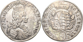 Sachsen-Kurlinie ab 1547 (Albertiner)
Friedrich August I., der Starke 1694-1733 2/3 Taler 1696, EPH-Leipzig Mit kleinem Brustbild, kleinem Wappenschi...