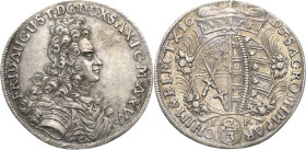 Sachsen-Kurlinie ab 1547 (Albertiner)
Friedrich August I., der Starke 1694-1733 2/3 Taler 1696, IK-Dresden Der Kurschild ist im oberen Feld damaszier...