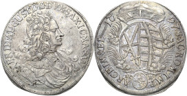 Sachsen-Kurlinie ab 1547 (Albertiner)
Friedrich August I., der Starke 1694-1733 2/3 Taler 1697, EPH-Leipzig Mit breiterem Kurhut Kahnt 113 Davenport ...