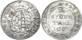 Sachsen-Kurlinie ab 1547 (Albertiner)
Friedrich August I., der Starke 1694-1733 1/24 Taler (Groschen) 1697, EPH-Leipzig Kahnt 187 Kohl 411 Kopicki 10...