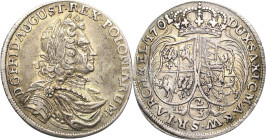 Sachsen-Kurlinie ab 1547 (Albertiner)
Friedrich August I., der Starke 1694-1733 2/3 Taler 1701, ILH-Dresden Jahreszahl 1701 aus 1700 geschnitten Kahn...