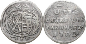 Sachsen-Kurlinie ab 1547 (Albertiner)
Friedrich August I., der Starke 1694-1733 6 Pfennig "Roter Seufzer" 1702, EPH-Dresden Mit Punkt hinter Mzz Kahn...