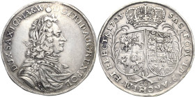 Sachsen-Kurlinie ab 1547 (Albertiner)
Friedrich August I., der Starke 1694-1733 Taler 1703, ILH-Dresden Variante mit schmälerem Brustbild und kleiner...