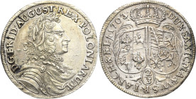 Sachsen-Kurlinie ab 1547 (Albertiner)
Friedrich August I., der Starke 1694-1733 2/3 Taler 1703, ILH-Dresden Kahnt 119 Kohl 354 Davenport 819 Kopicki ...