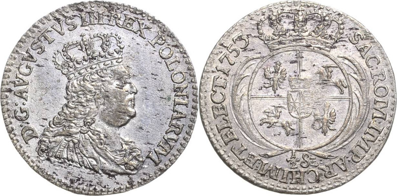 Sachsen-Kurlinie ab 1547 (Albertiner)
Friedrich August II. 1733-1763 3 Groschen...