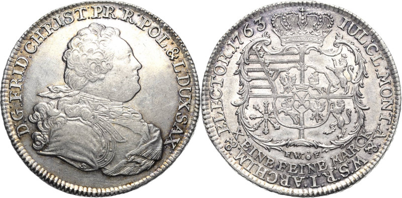 Sachsen-Kurlinie ab 1547 (Albertiner)
Friedrich Christian 1763 Taler 1763, FWôF...