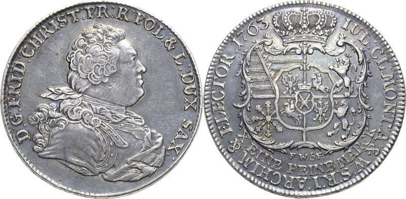 Sachsen-Kurlinie ab 1547 (Albertiner)
Friedrich Christian 1763 Taler 1763, FWôF...