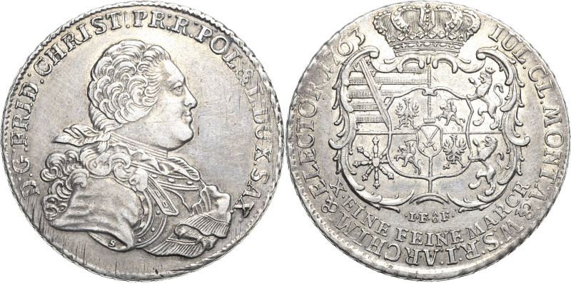 Sachsen-Kurlinie ab 1547 (Albertiner)
Friedrich Christian 1763 Taler 1763, IFôF...