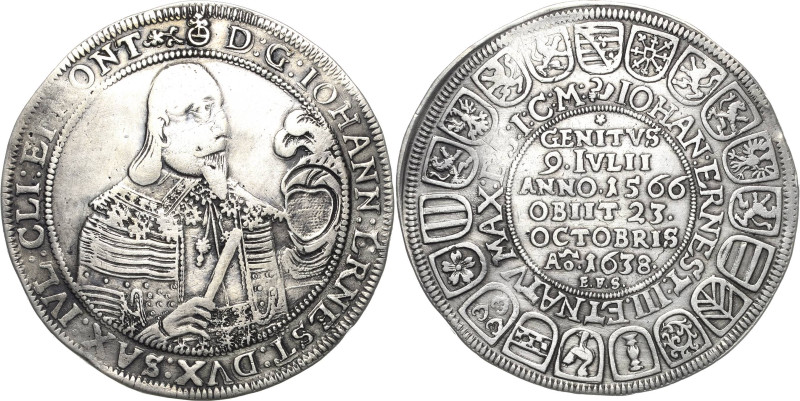 Sachsen-Coburg und Eisenach 1573-1638
Johann Ernst 1633-1638 Taler 1638, EFS-Co...