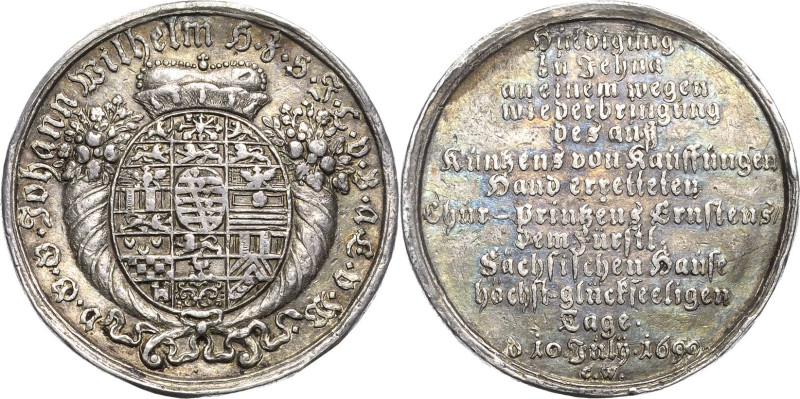 Sachsen-Eisenach
Johann Wilhelm 1698-1729 Silbermedaille 1699 (Wermuth) Huldigu...