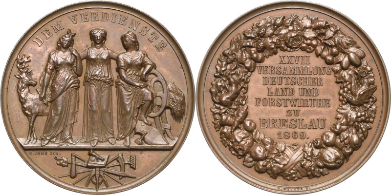 Schlesien
 Bronzemedaille 1869 (H. Wittig/G. Loos) XXVII. Versammlung der deuts...