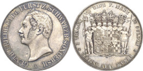 Schwarzburg-Sondershausen
Günther Friedrich Karl II. 1835-1880 Doppeltaler 1841, A-Berlin AKS 37 Jaeger 74 Kahnt 542 Davenport 920 Auflagenhöhe: 4300...