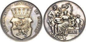 Stettin, Stadt
 Silbermedaille o.J. (E. Weigand/F.W. Kullrich) Pferdemarkt-Lotterie. Wappen mit Mauerkrone / Frauengestalt sitzt mit verbundenen Auge...