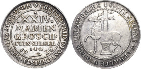 Stolberg-Stolberg
Christoph Friedrich 1704-1738 24 Mariengroschen 1726, IIG-Stolberg Ausbeute. Feinsilber Friederich 1708 Davenport 1000 Müseler 66.2...