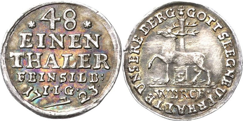 Stolberg-Stolberg
Jost Christian, allein 1704-1739 1/48 Taler 1723, IIG-Stolber...