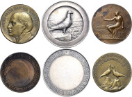 Thüringen
- Gräfenroda Bronzemedaille o.J. Vereinigung der Sächsisch-Thüringischen Brieftaubenzüchter. Kopf von Hermann Buch nach links / Zwei Tauben...
