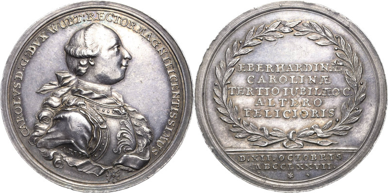 Württemberg
Karl Eugen 1744-1793 Silbermedaille 1777 (A.R. Werner) 300 Jahre Un...