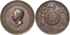 Württemberg
Wilhelm I. 1816-1864 Bronzemedaille o.J. (G. A. Dietelbach) Prämie für Verdienste in der Landwirtschaft. Kopf des Königs nach links / Das...