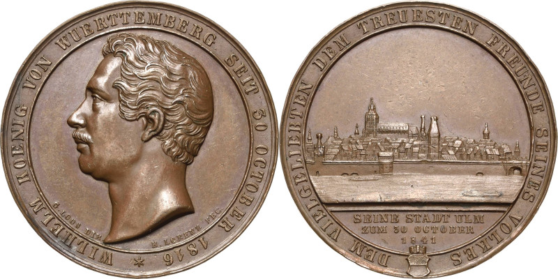 Württemberg
Wilhelm I. 1816-1864 Bronzemedaille 1841 (H. Lorenz/G. Loos) Regier...