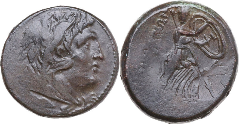 Greek Italy. Southern Lucania, Lucani. AE 27 mm, c. 207-204 BC. Obv. Head of Her...