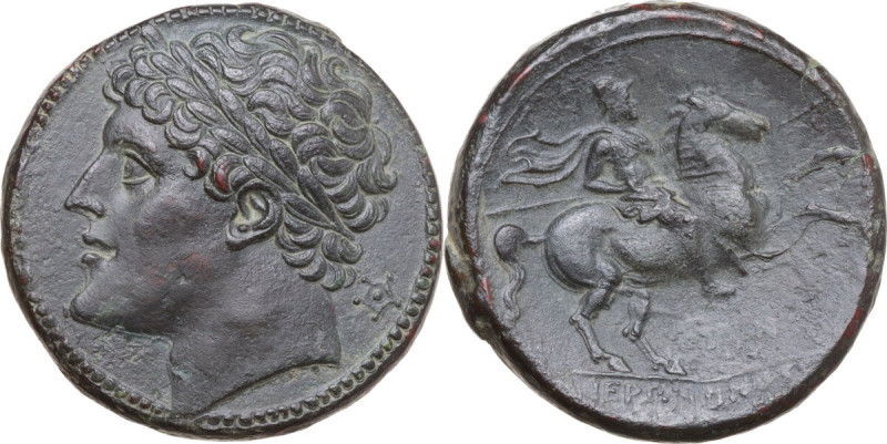 Sicily. Syracuse. Hieron II (274-215 BC). AE 27.5 mm, 240-215 BC. Obv. Laureate ...