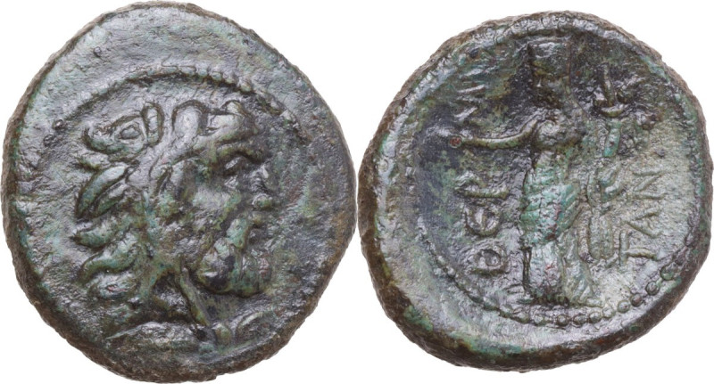 Sicily. Thermai Himerenses. AE 22 mm, c. 200-150 BC. Obv. Bearded head of Herakl...