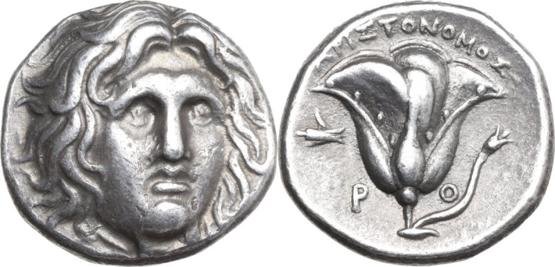 Greek Asia. Islands off Caria, Rhodes. AR Didrachm, c. 275-250 BC. Aristonomos, ...