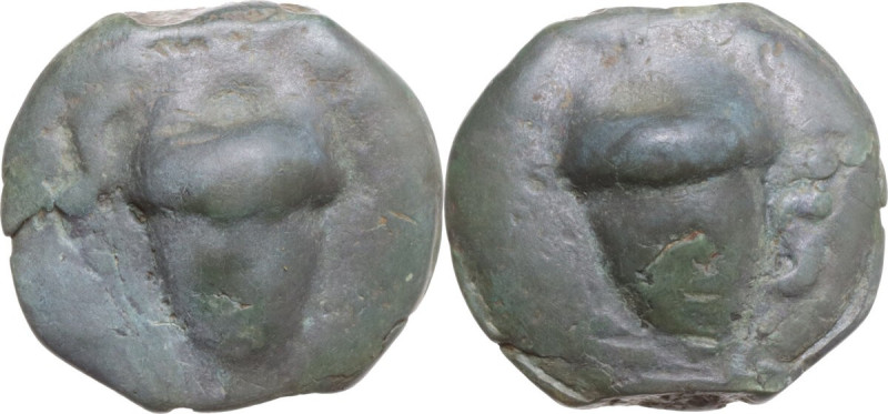 Roma/Roma series. AE Cast Semuncia, 269-266 BC. Obv. Acorn; in field, S. Rev. Ac...