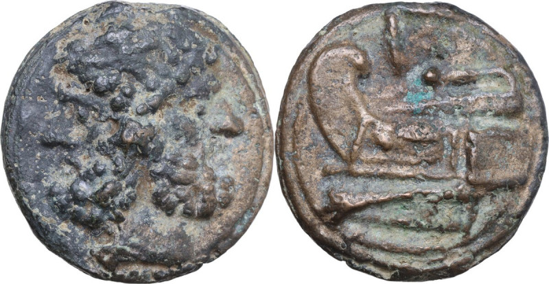 Anonymous semilibral series. AE Cast As, c. 217-215 BC. Obv. Laureate head of Ja...