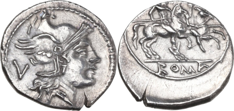 Anonymous (Phrygian Helmet). AR Quinarius, uncertain Apulian mint (Salapia?), 21...