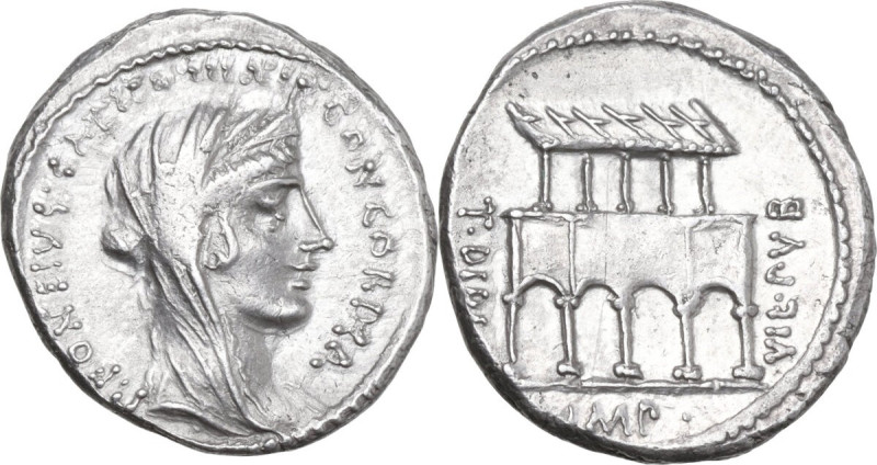 P. Fonteius Capito. AR Denarius, 55 BC. Obv. P·FONTEIVS·P·F·CAPITO·III·VIR·CONCO...